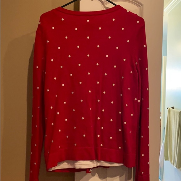 Red cardigan with white polka dots - Picture 2 of 2